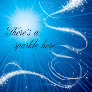 swirling sparkles on a light blue background