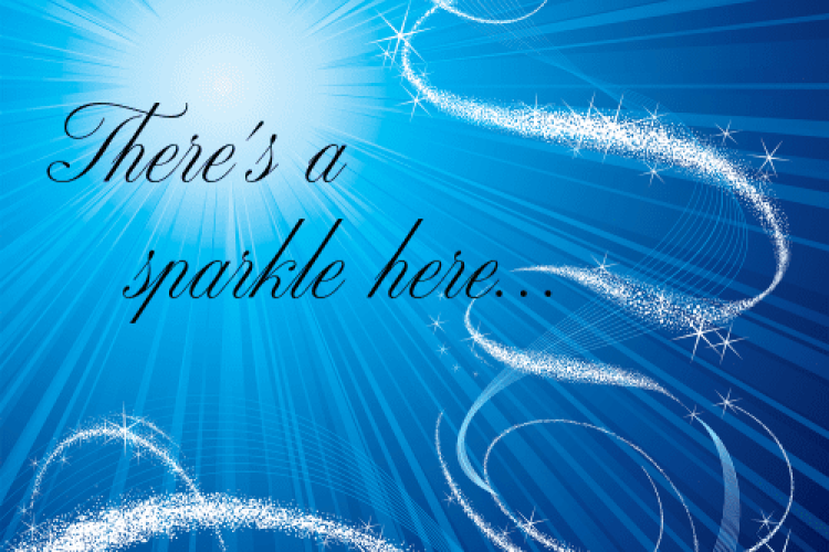 swirling sparkles on a light blue background