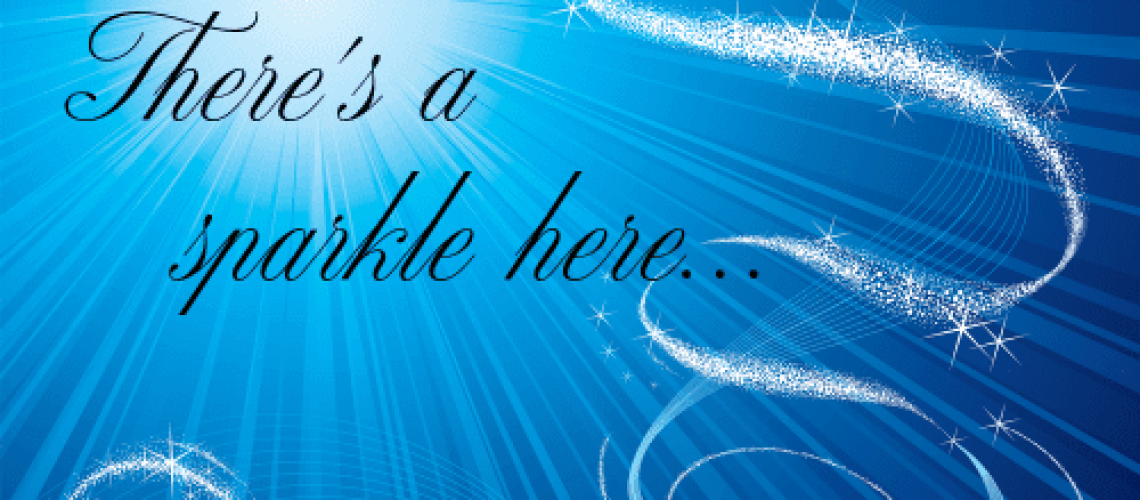 swirling sparkles on a light blue background